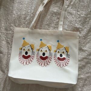 clown print large tote bag